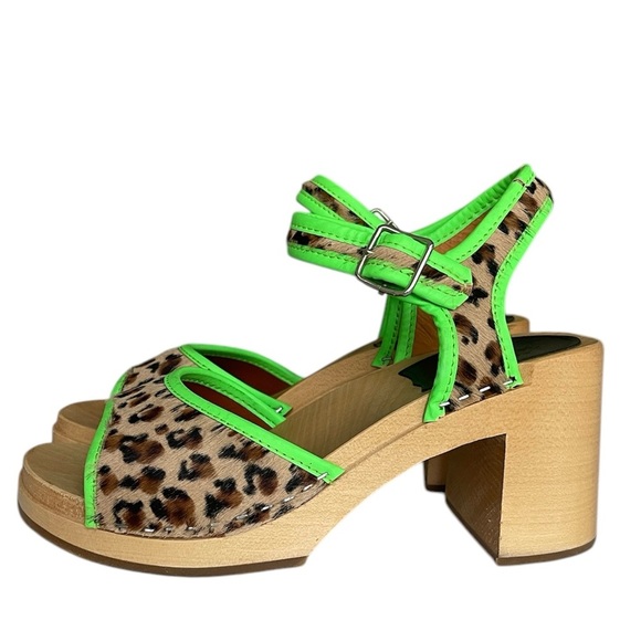 SWEDISH HASBEENS  Steppe Sandal - Leopard Print Size 38 - Picture 2 of 6